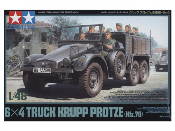 фото 32534 tamiya 1/48 krupp protze kfz.70 грузовик 6*4 для перевозки солдат.