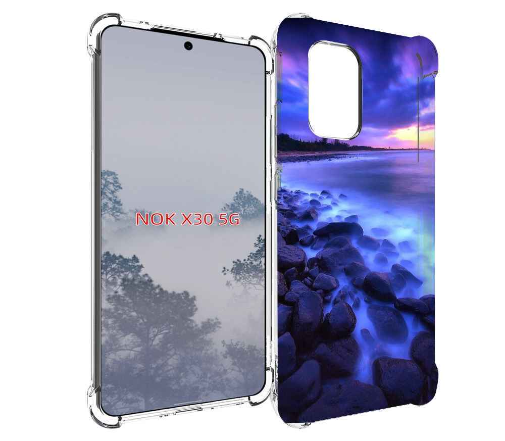 

Чехол MyPads неоновый берег для Nokia X30 5G, Tocco