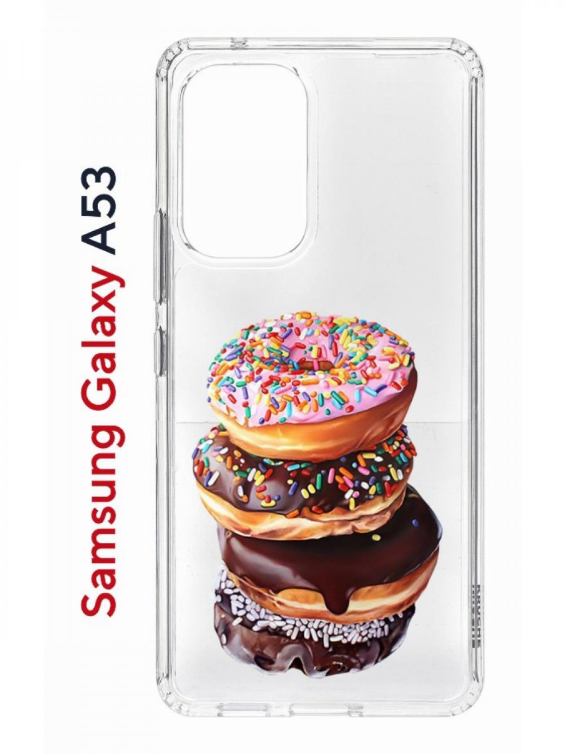 фото Чехол на samsung a53 5g kruche print donuts,противоударный бампер,с защитой камеры кruче