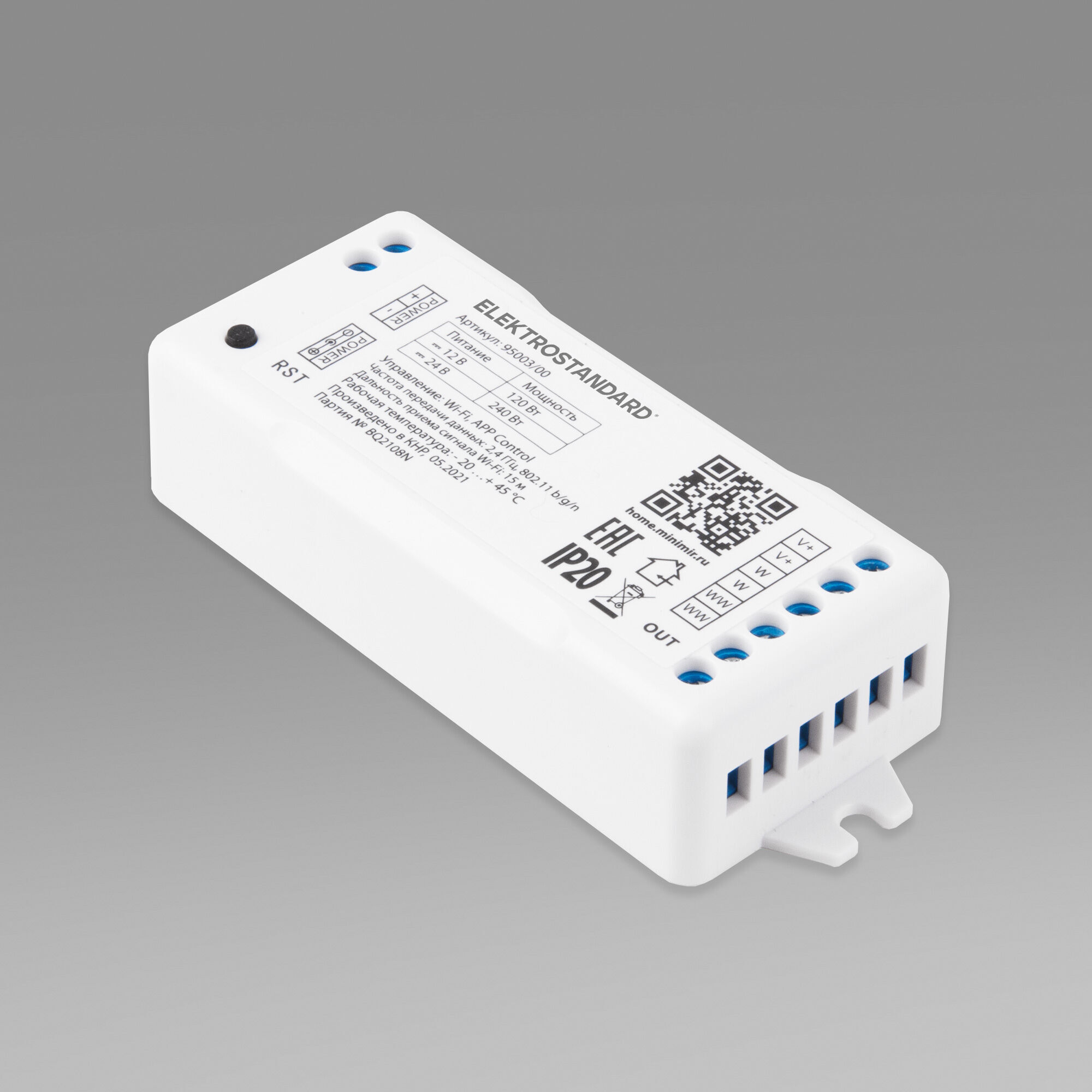 

Умный контроллер для светодиодных лент MIX 12-24V Elektrostandard 95003/00 Minimir Home, Умный контроллер для светодиодных лент