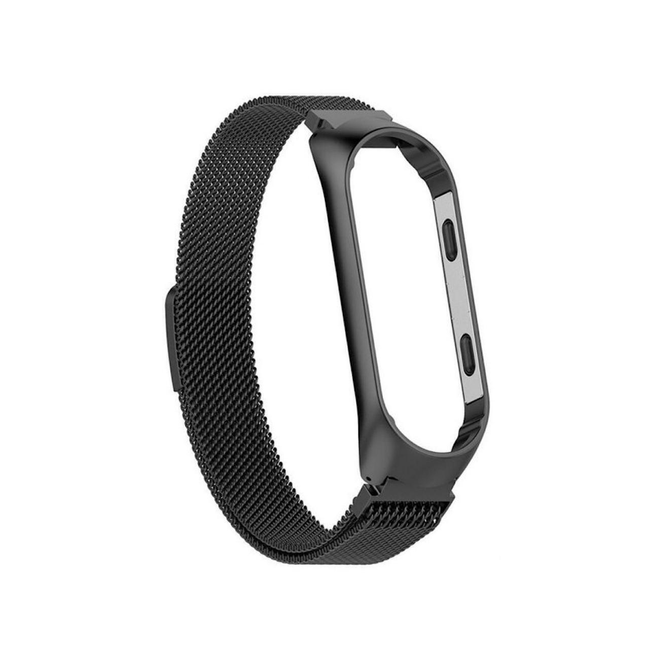 фото Металлический ремешок для фитнес-браслета xiaomi mi band 3 / 4 черный our style