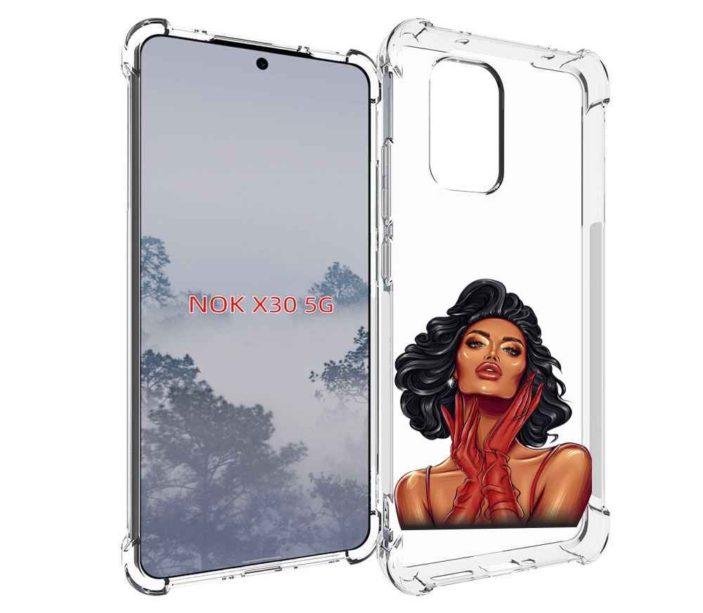 

Чехол MyPads мулатка-в-перчатках женский для Nokia X30 5G, Tocco