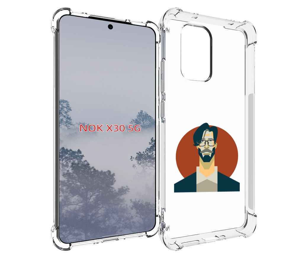 

Чехол MyPads мужичек-в-очках для Nokia X30 5G, Tocco