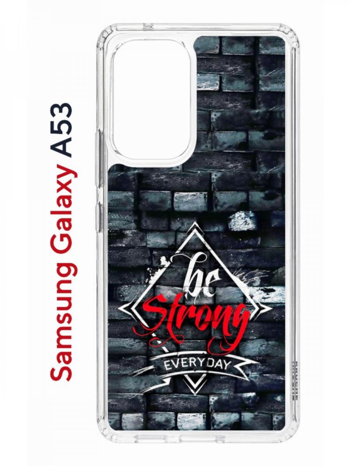 фото Чехол на samsung a53 5g kruche print be strong,противоударный бампер,с защитой камеры кruче