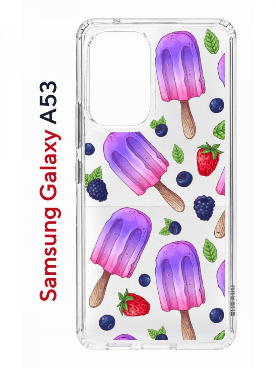 Чехол на Samsung A53 5G Kruche Print Ice Cream,противоударный бампер,с защитой камеры
