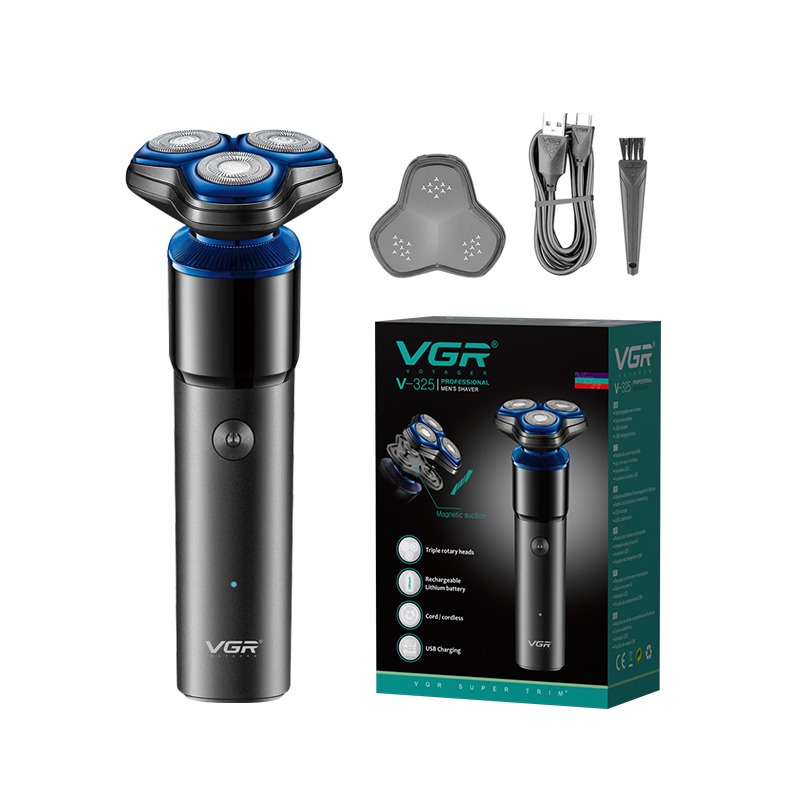 Электробритва VGR Professional V-325 синий, черный электробритва vgr professional v 365 серебристый синий