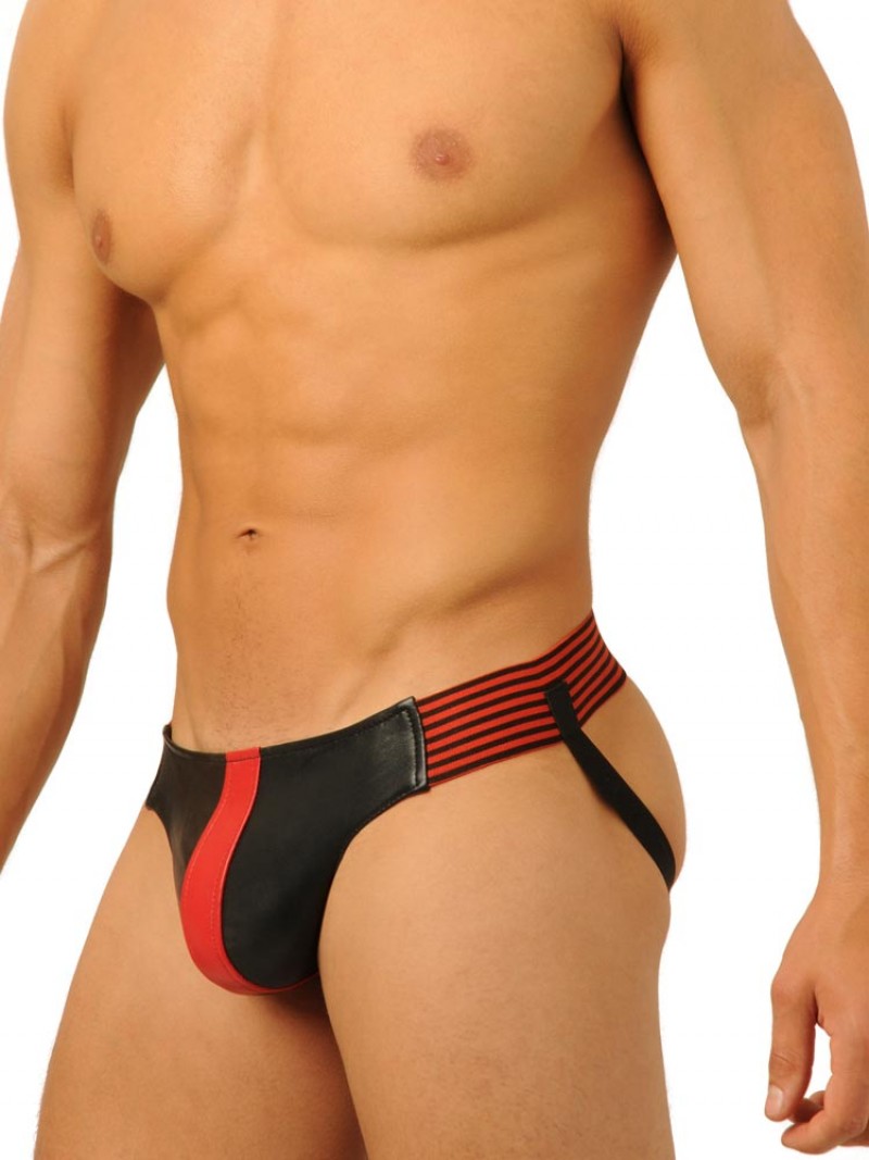 фото Кожаные красные джоки fist leather jock red красные m