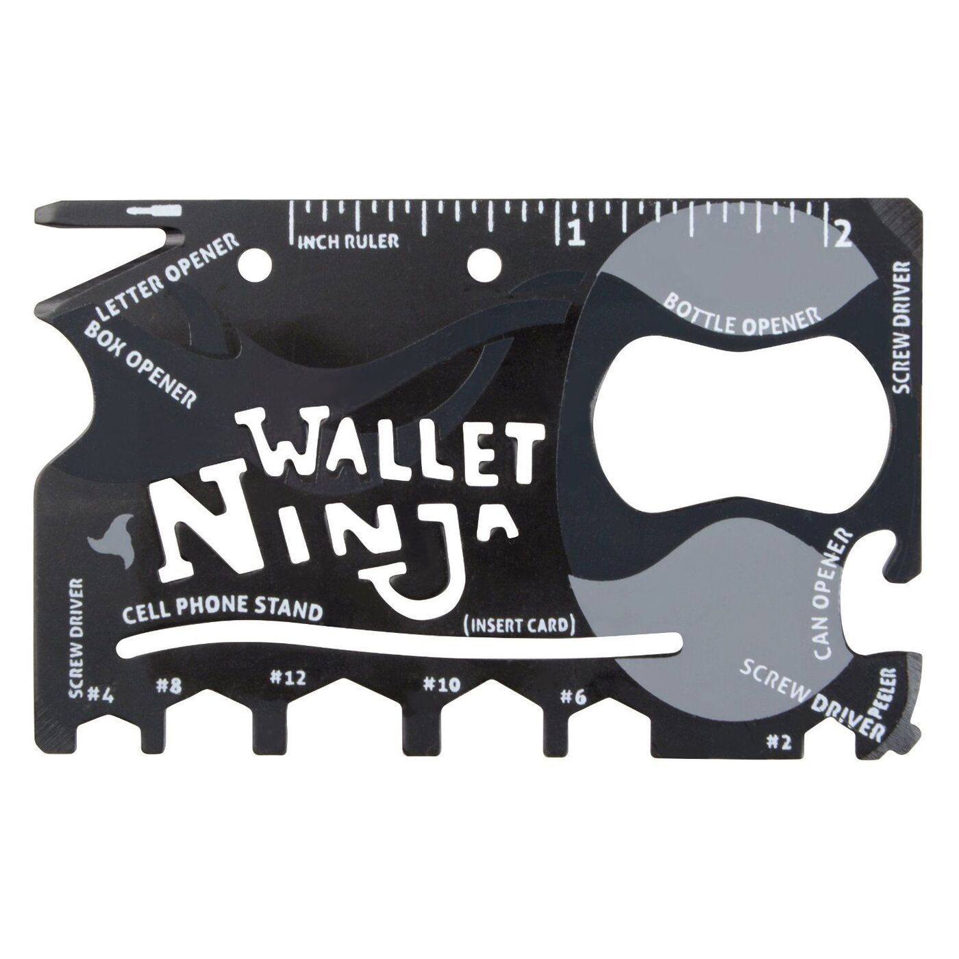 фото Мультитул wallet ninja fon041838 - 18 инструментов, черный nobrand