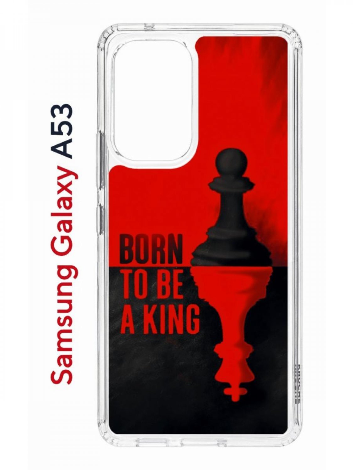 фото Чехол на samsung a53 5g kruche print born to be a king,противоударный бампер,защита камеры кruче