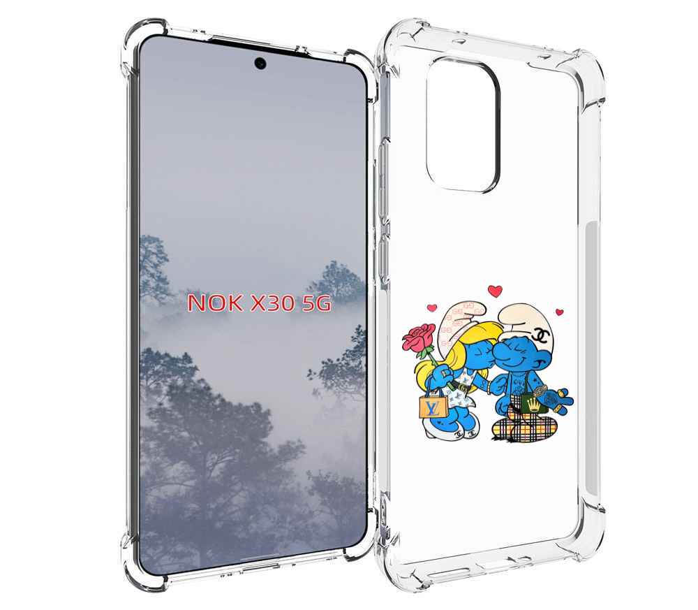 

Чехол MyPads модные-смурфики для Nokia X30 5G, Tocco