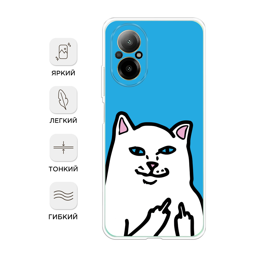 

Чехол Awog на Realme C67 4G "Кот жесть", Белый;голубой;черный, 2515750-1