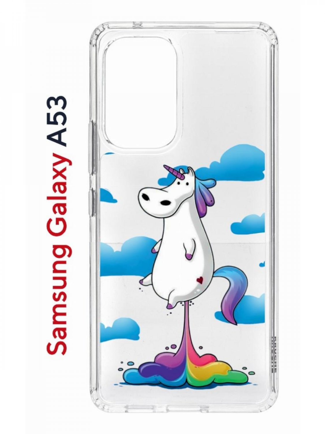 фото Чехол на samsung a53 5g kruche print flying unicorn,противоударный бампер,с защитой камеры кruче