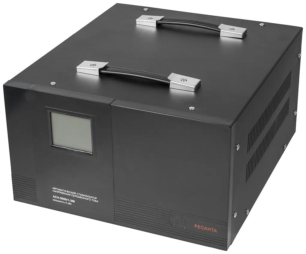Стабилизатор напряжения Ресанта АСН-5000/1-ЭМ электронный однофазный черный