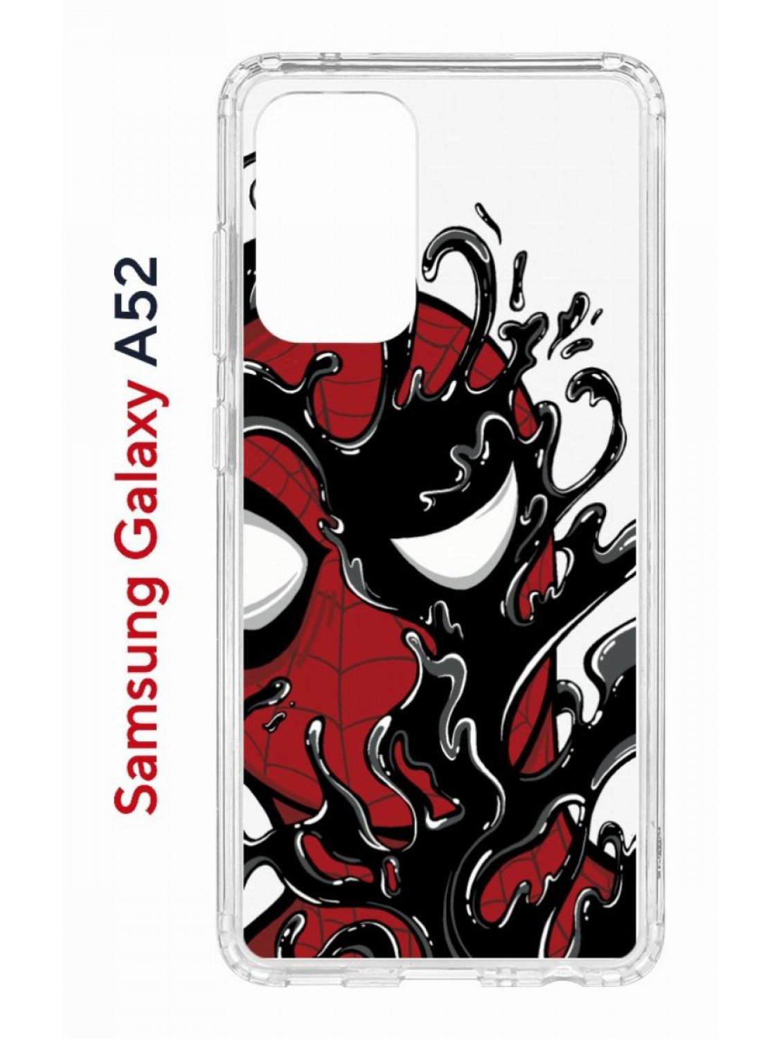 Чехол на Samsung A52 Kruche Print Spider-Man-Venom,противоударный бампер,с защитой камеры