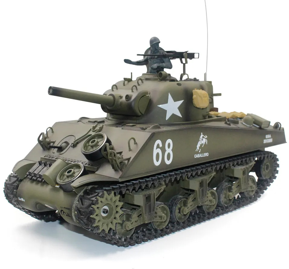 Радиоуправляемый танк Heng Long M4A3 Sherman V7.0 масштаб 1:16 RTR 2.4GHz - 3898-1 V7.0