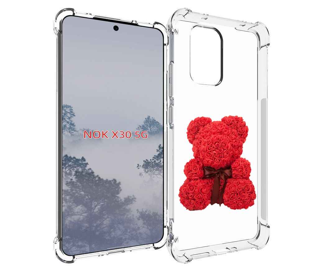 

Чехол MyPads мишка-из-розочек для Nokia X30 5G, Tocco