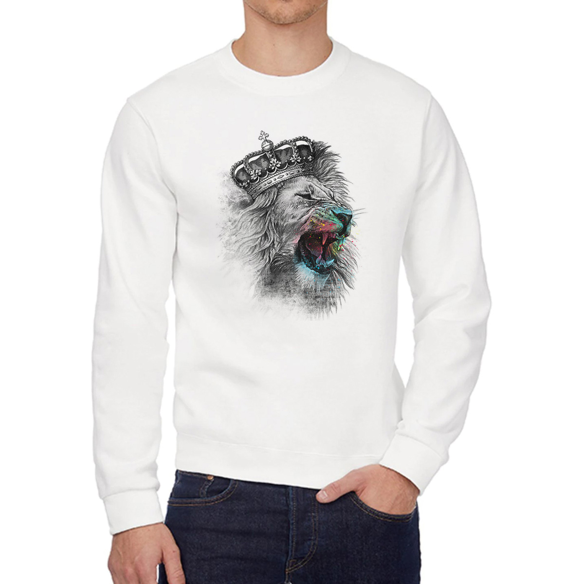 

Свитшот унисекс CoolPodarok W02594 белый 58 RU, 58W02594