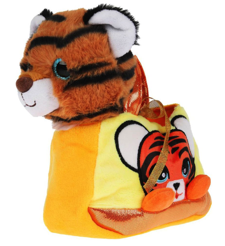 фото Мягкая игрушка мой питомец. тигр в сумочке. символ года 2022 мой питомец