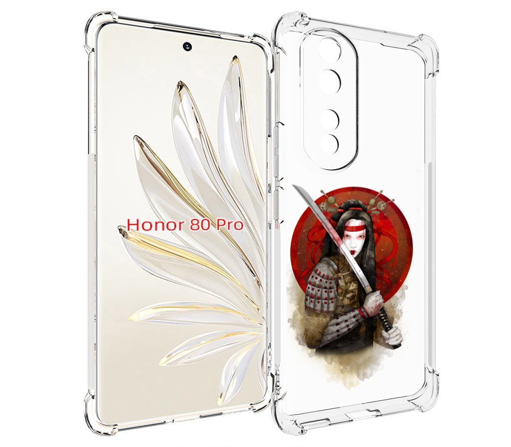 

Чехол MyPads рисованная девушка с катаной для Honor 80 Pro, Прозрачный, Tocco