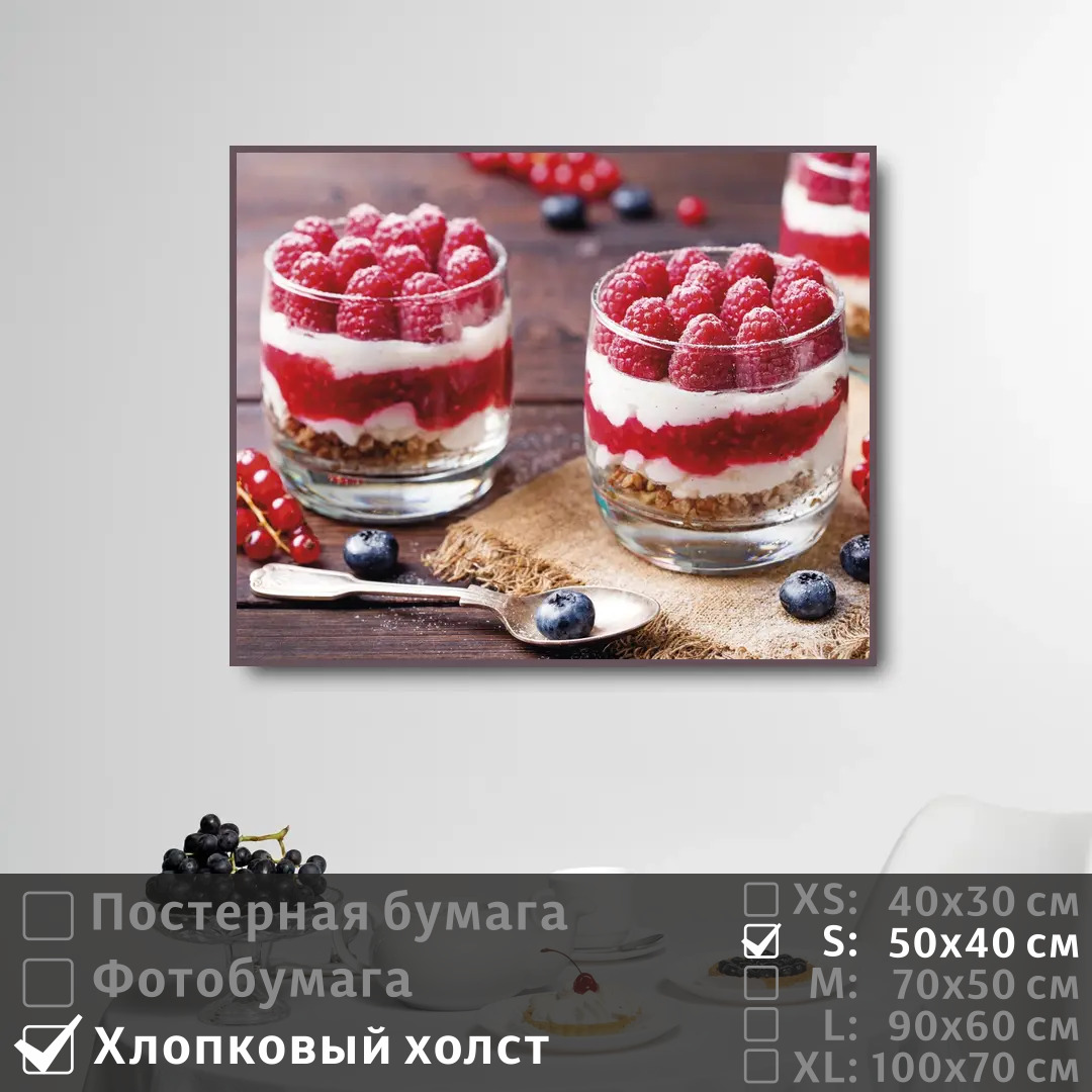 

Постер на холсте ПолиЦентр Десерт в кофейне 50х40 см, ДесертВКофейне