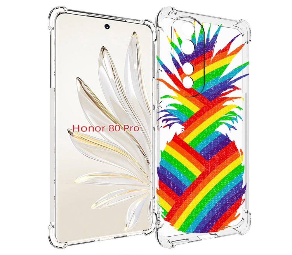 

Чехол MyPads радужный ананас для Honor 80 Pro, Прозрачный, Tocco