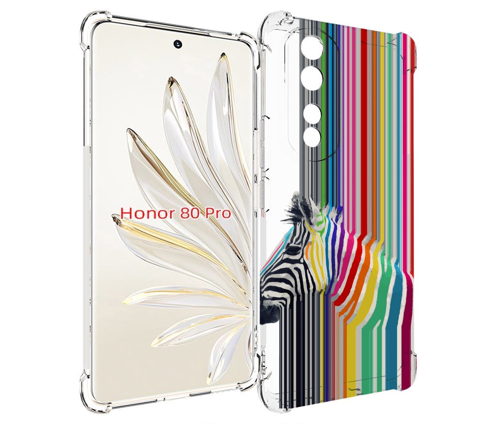 

Чехол MyPads радужная зебра для Honor 80 Pro, Прозрачный, Tocco