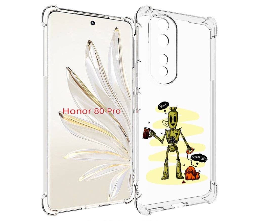 

Чехол MyPads прикольный робот для Honor 80 Pro, Прозрачный, Tocco
