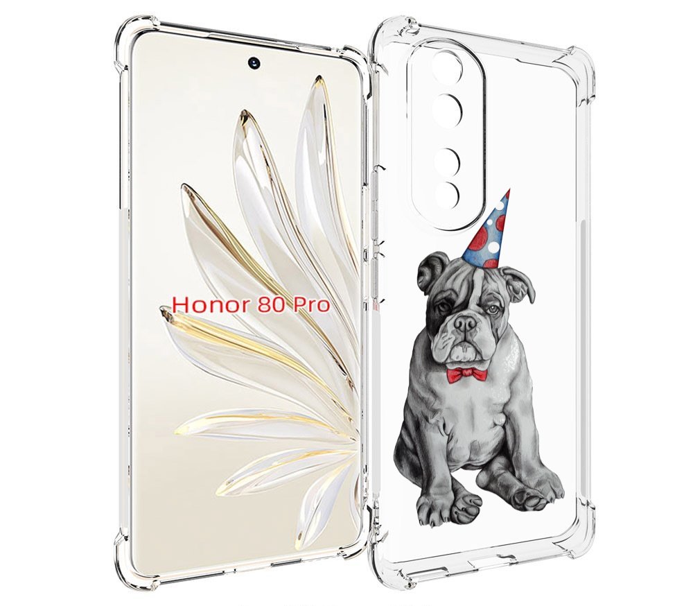 

Чехол MyPads праздничный щенок для Honor 80 Pro, Прозрачный, Tocco