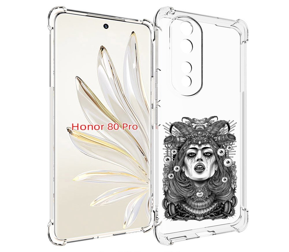 

Чехол MyPads портрет девушки черно белый для Honor 80 Pro, Прозрачный, Tocco