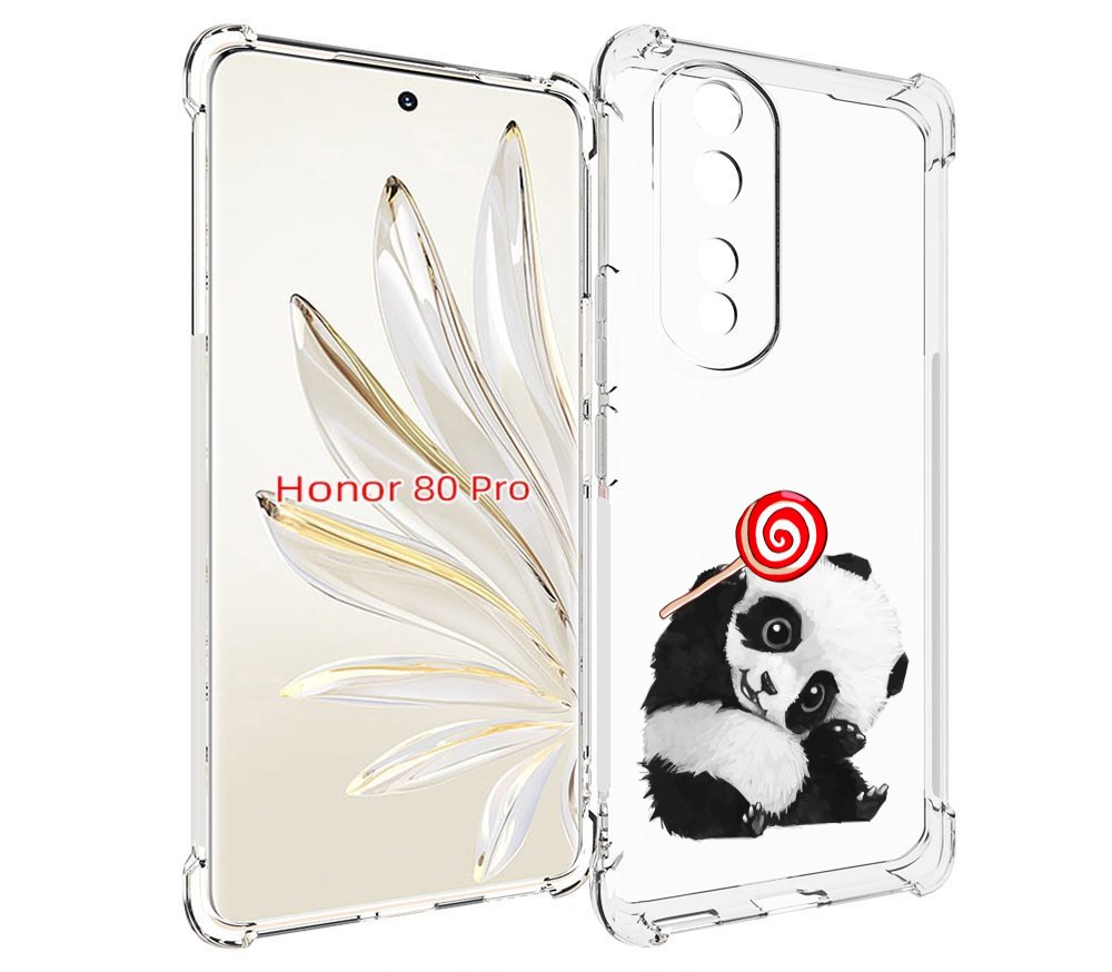 

Чехол MyPads панда с леденцом для Honor 80 Pro, Прозрачный, Tocco
