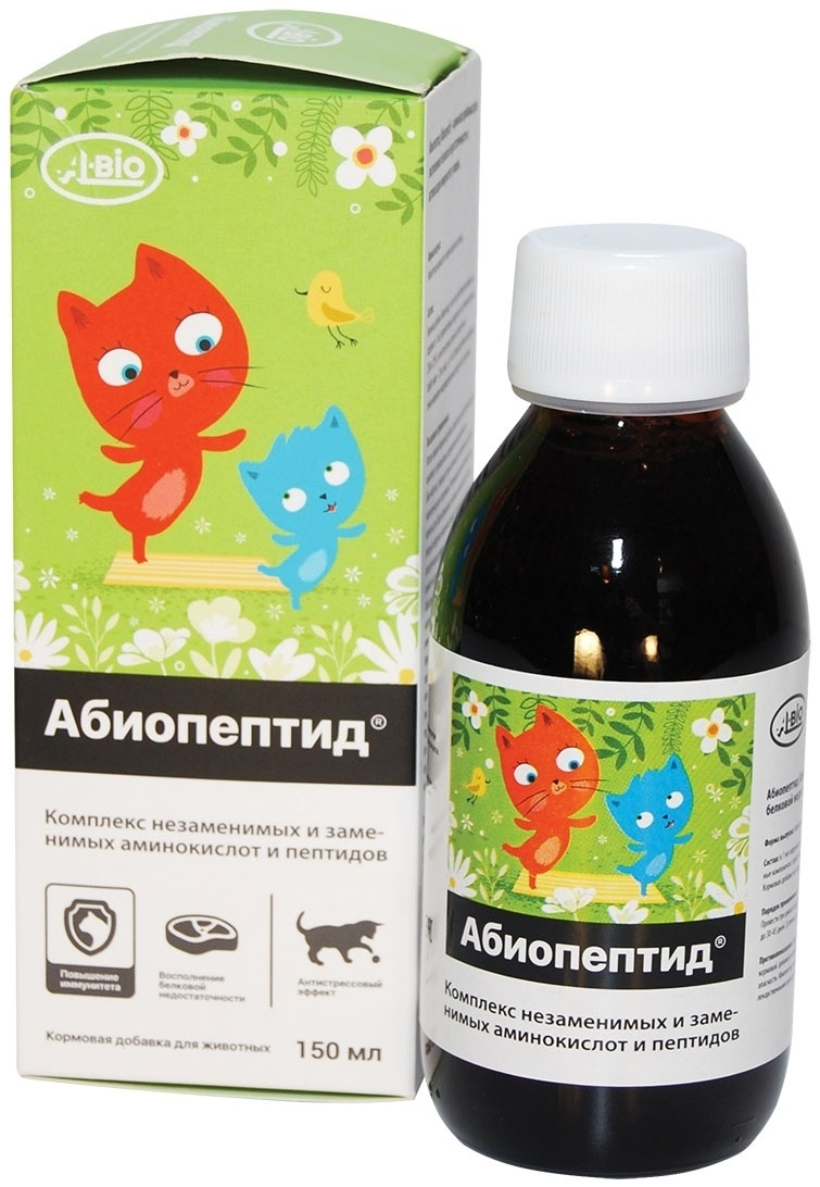 Кормовая добавка для кошек A-Bio Абиопептид, капли, 150 мл
