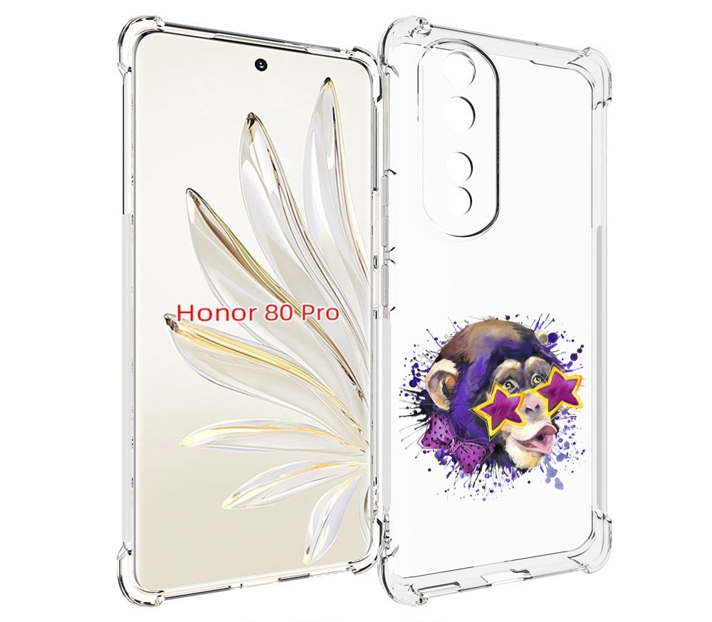 

Чехол MyPads обезьяна в очках для Honor 80 Pro, Прозрачный, Tocco