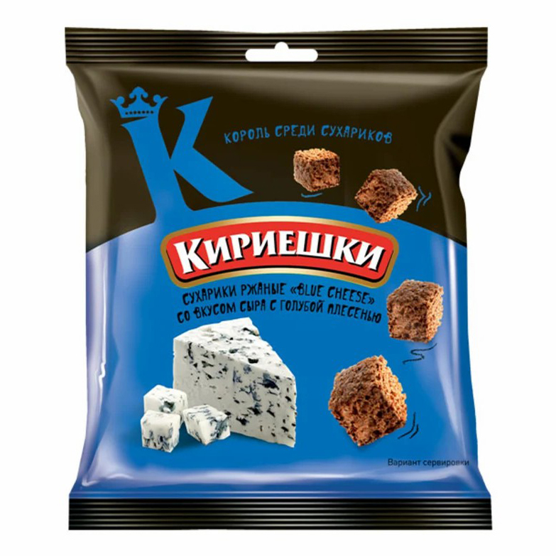 Сухарики ржаные Кириешки со вкусом сыра с голубой плесенью 40 г