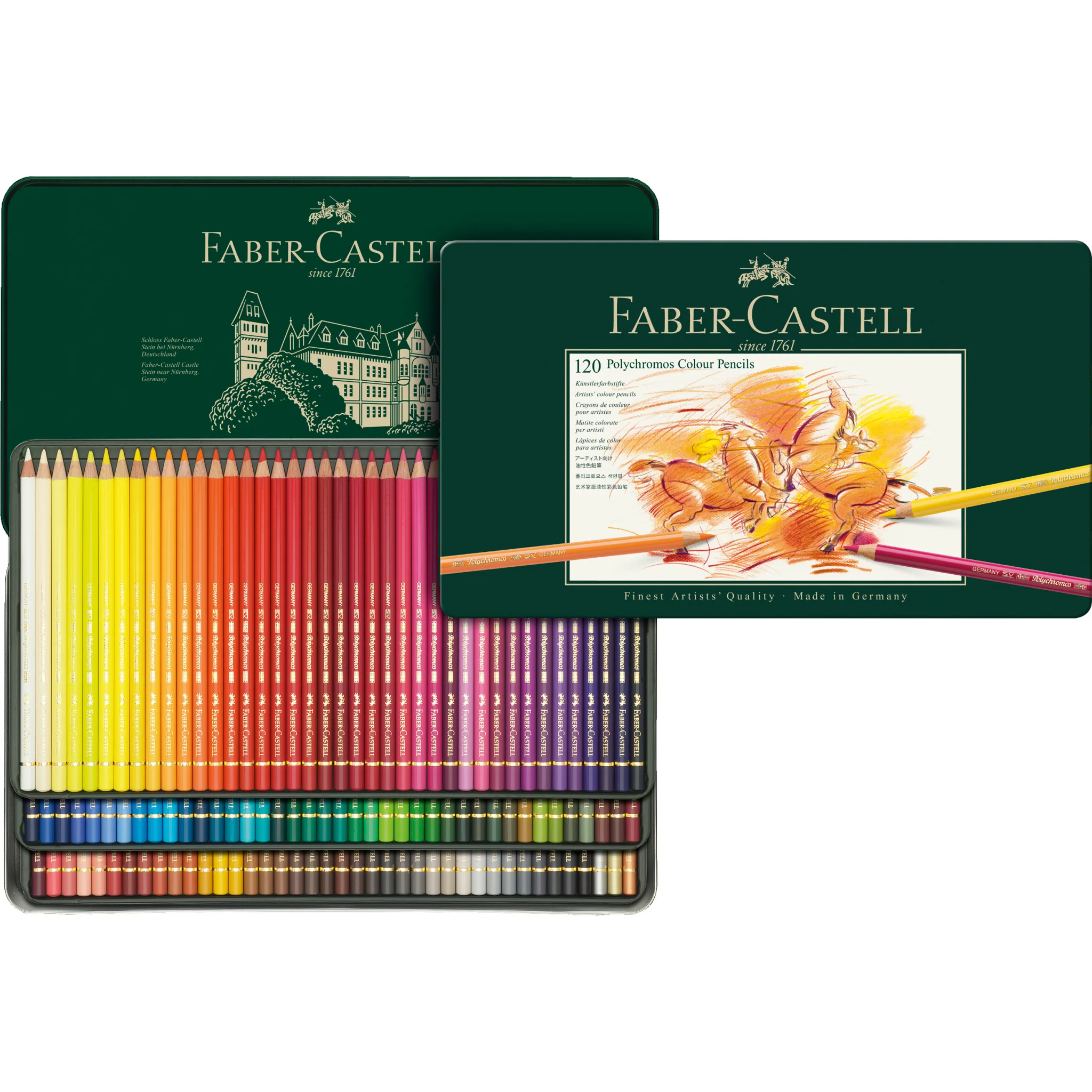 

Карандаши Faber-Castell Polychromos цветные художественные набор 120 цветов метал.короб, Разный, Polychromos 120