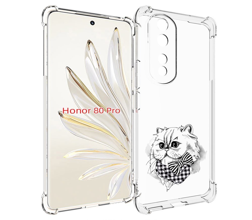 

Чехол MyPads нарисованная красивая кошечка для Honor 80 Pro, Прозрачный, Tocco