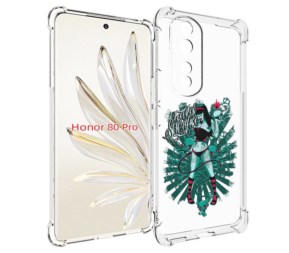 

Чехол MyPads нарисованная девушка в татуировках для Honor 80 Pro, Прозрачный, Tocco