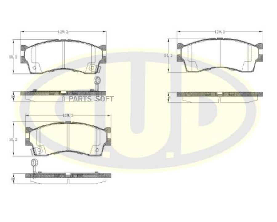 

Колодки Пер Kia Rio/Shuma/Clarus 1.3-2.0 96- Eco-Line G.U.D арт. GBP880179