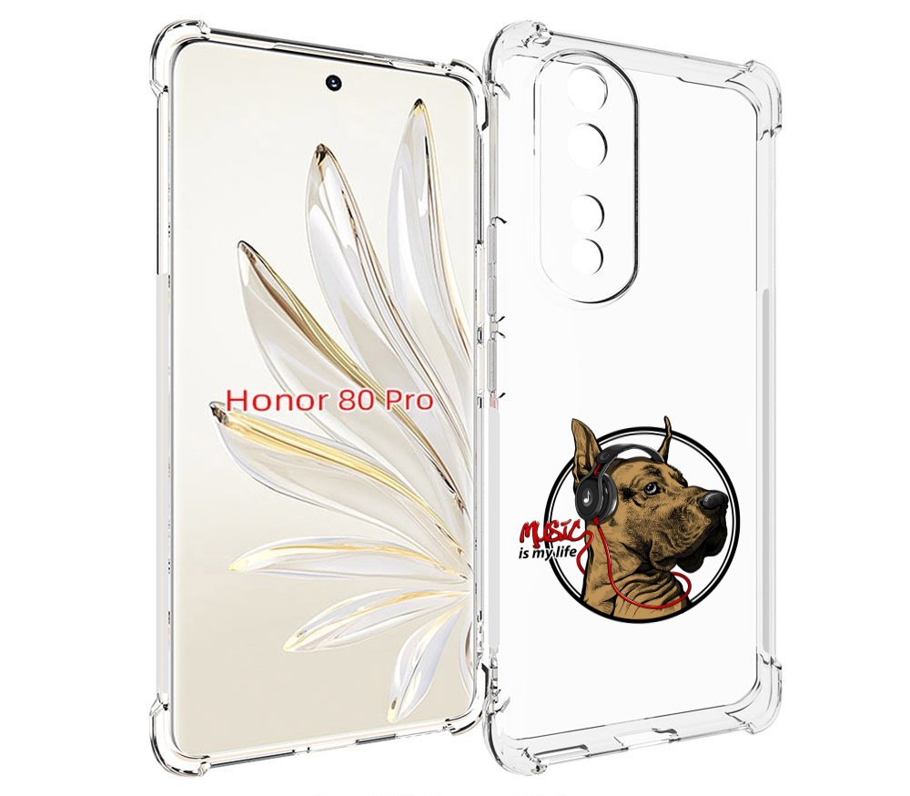 

Чехол MyPads музыкальная собака для Honor 80 Pro, Прозрачный, Tocco