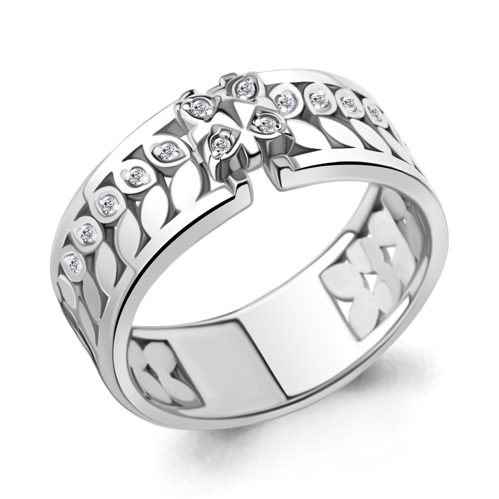 фото Кольцо из серебра с бриллиантом р. 17,5 aquamarine 060179_925_р