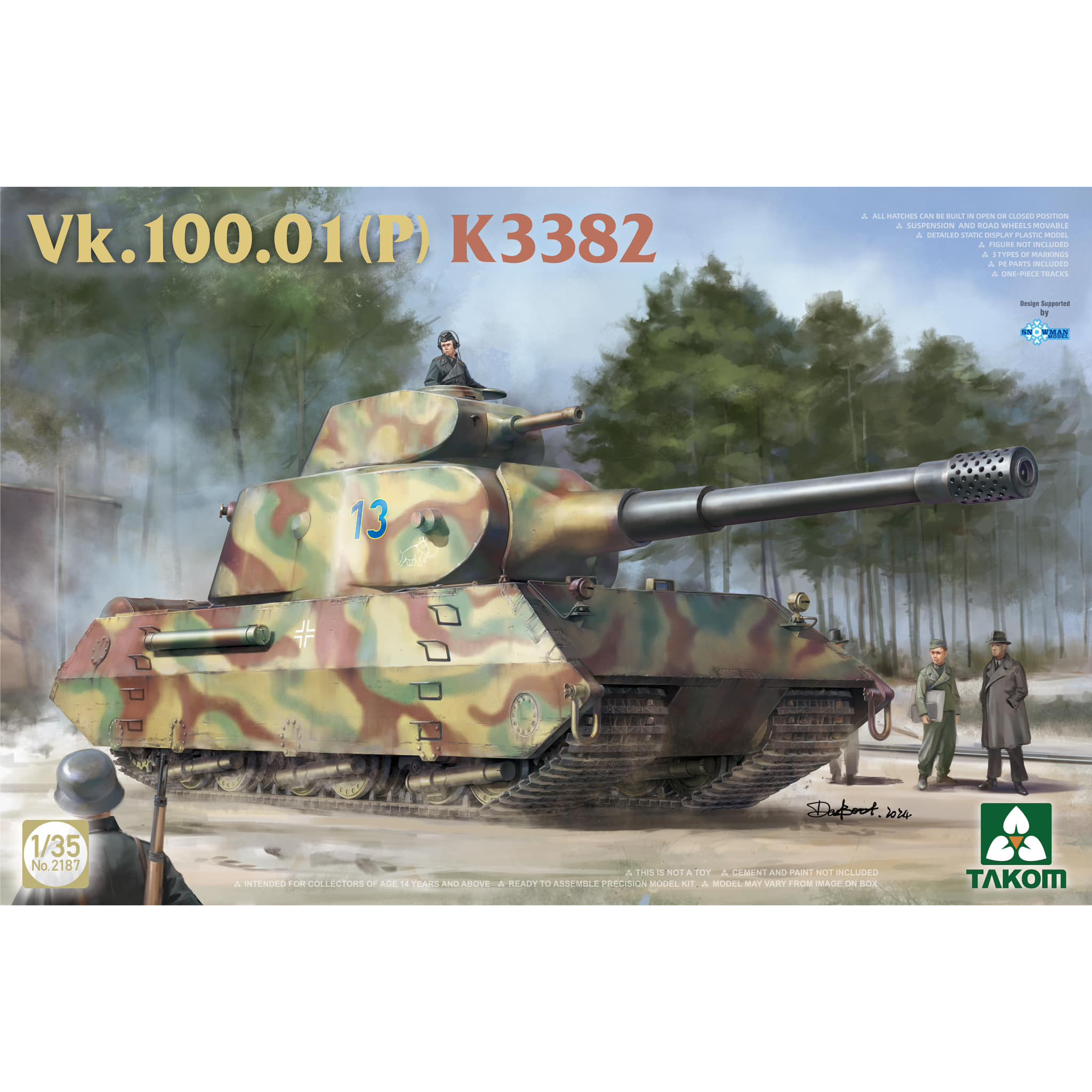 

Сборная модель Takom Проектный танк VK 100.01 P K3382 2187, VK 100.01 (P) K3382