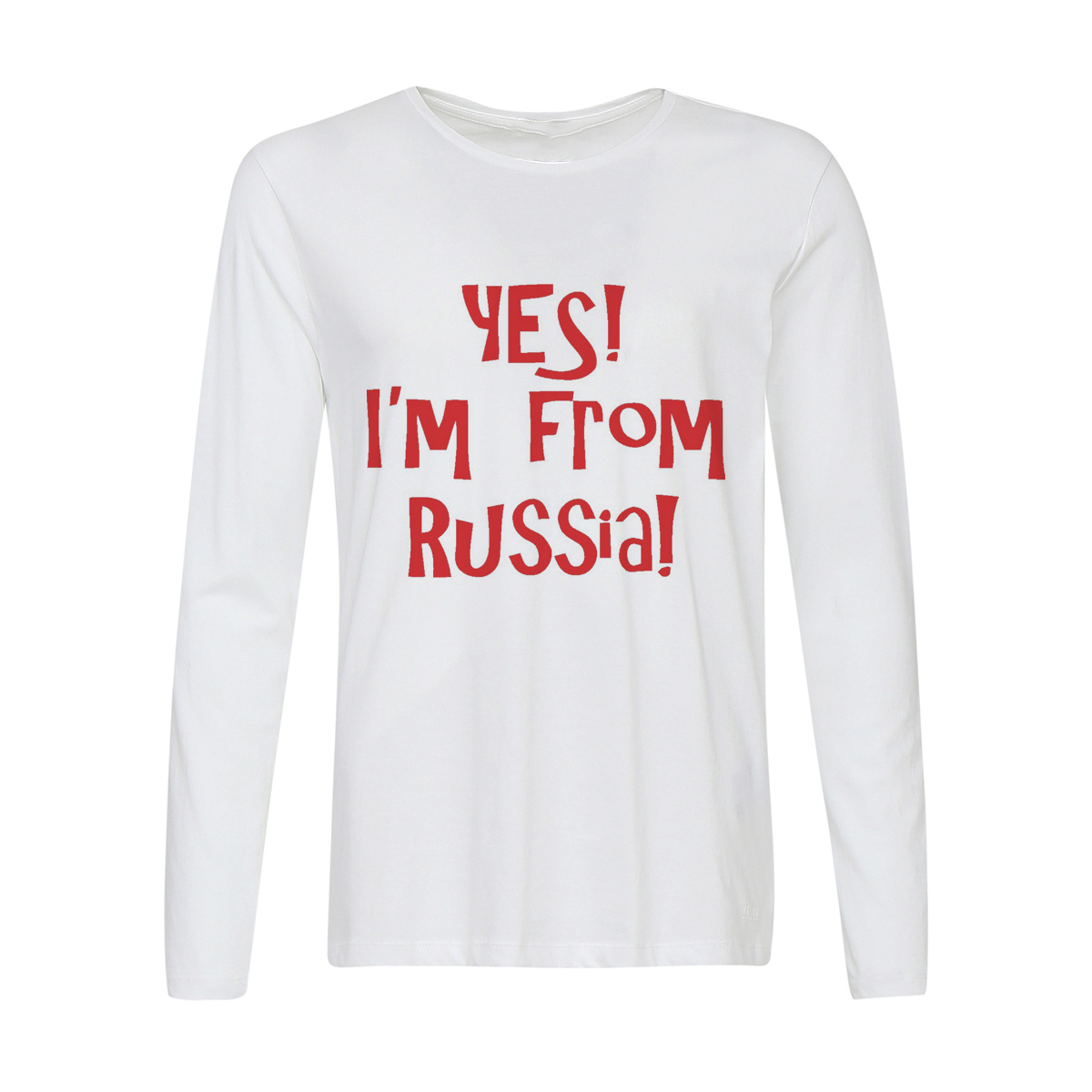 

Лонгслив CoolPodarok Yes Im frm Russia (да я из России), Белый, w0113179