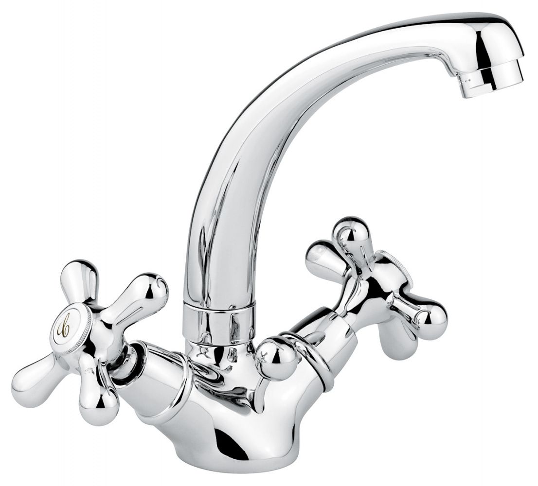 

Смеситель Deco Classic 12913 с донным клапаном для раковины, цвет хром-золото 12913CO