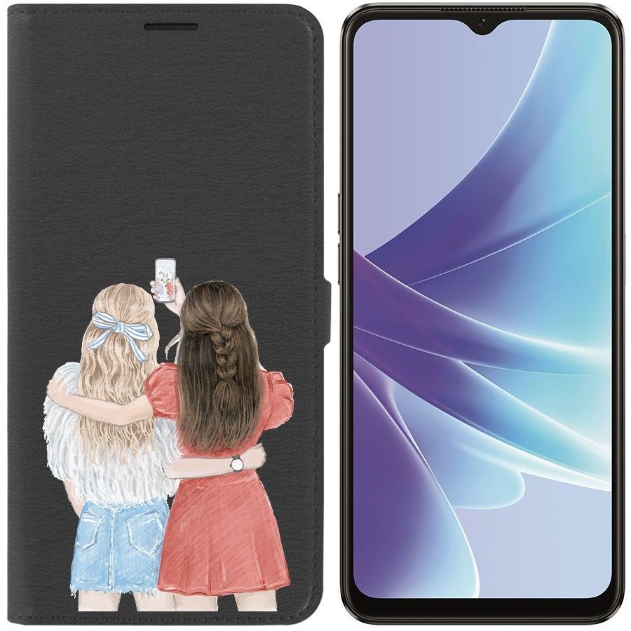 

Чехол-книжка Eco Book для Oppo A57s Лучшие подруги, Черный