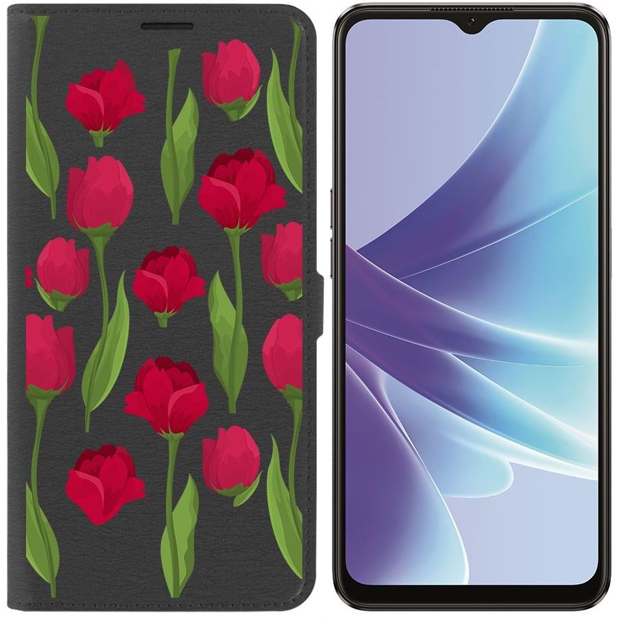 Чехол-книжка Eco Book для Oppo A57s Розы паттерн