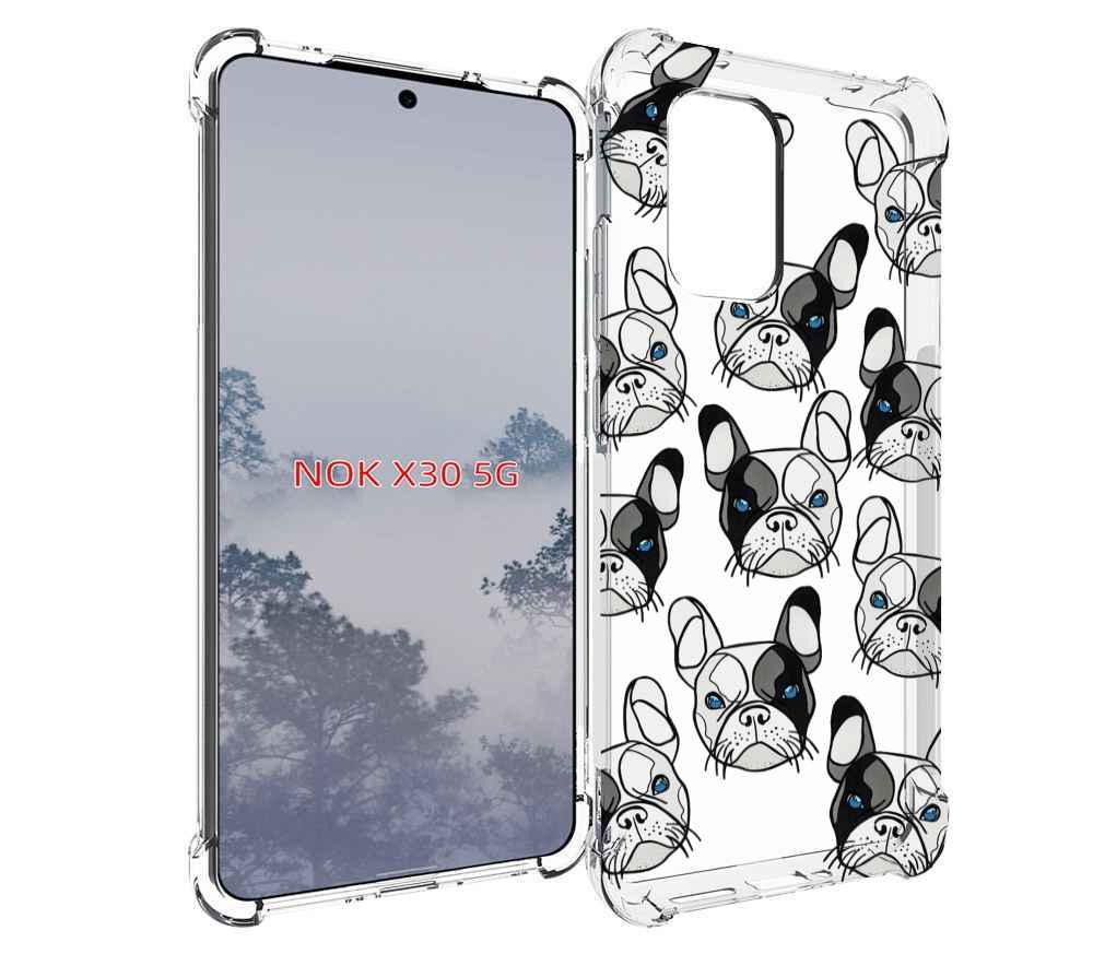 

Чехол MyPads мини-собачки-черно-белый для Nokia X30 5G, Tocco