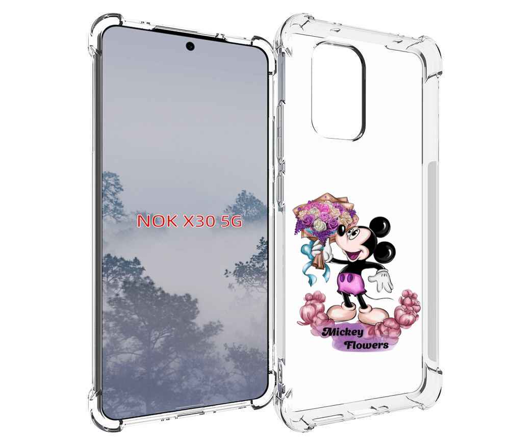 

Чехол MyPads микки-с-цветами женский для Nokia X30 5G, Tocco