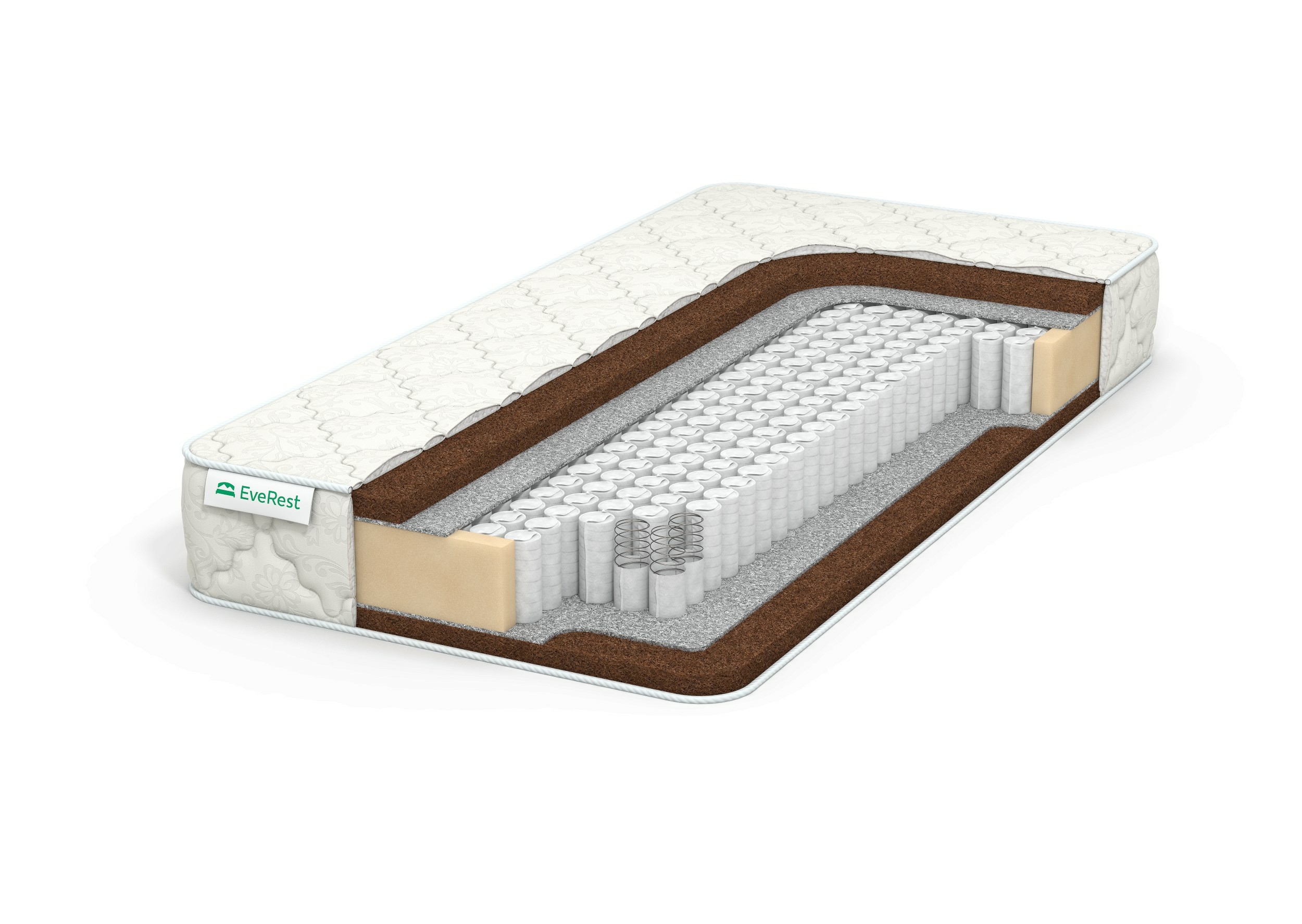 

Матрас EVEREST Хард Кокос 3 TFK 65х210, Бежевый;белый;серый;серебристый, Хард Кокос 3 TFK