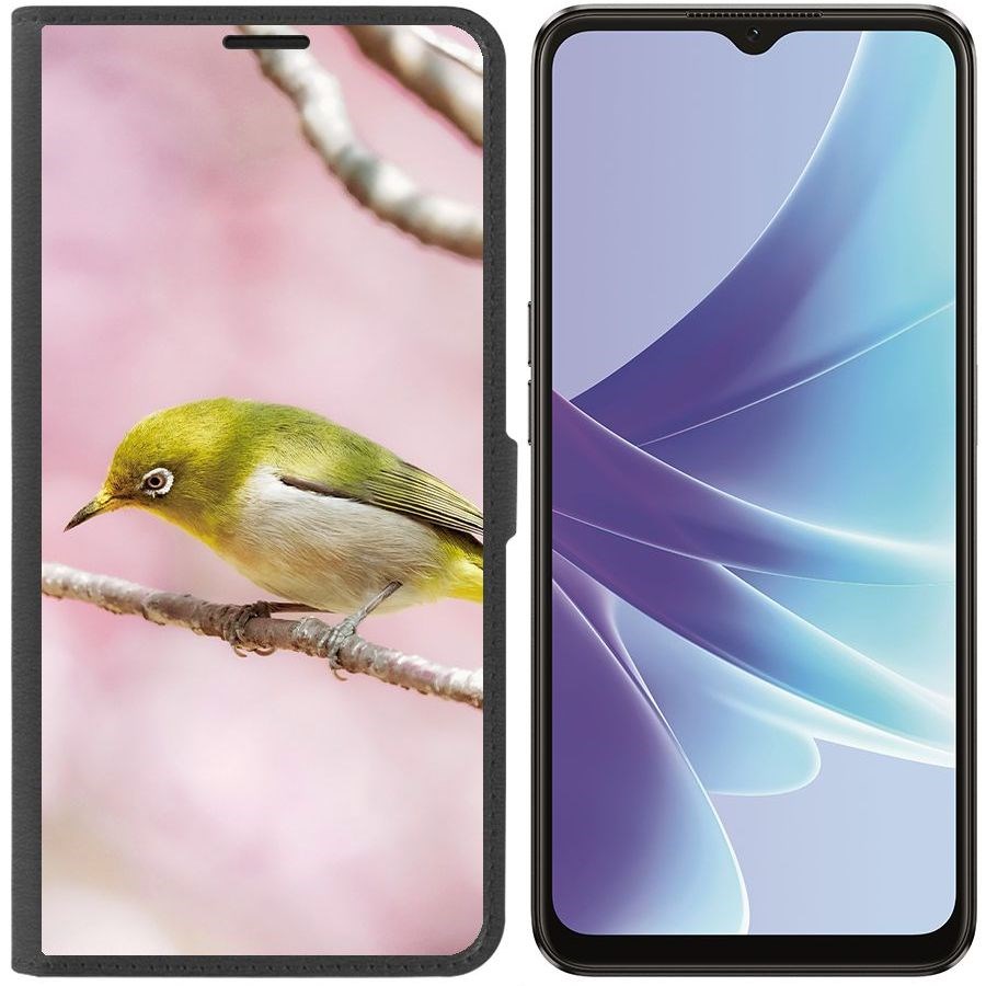 

Чехол-книжка Eco Book для Oppo A57s Японская белоглазка, Черный