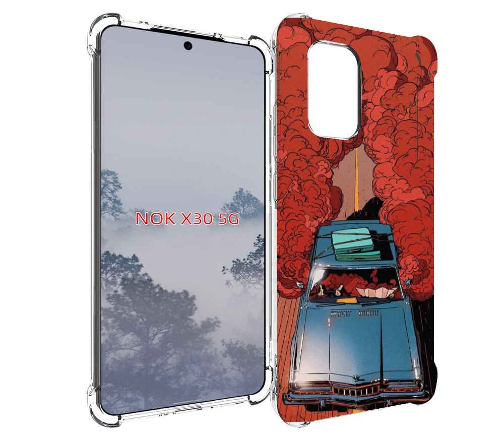 

Чехол MyPads машина мчится с дымком для Nokia X30 5G, Tocco