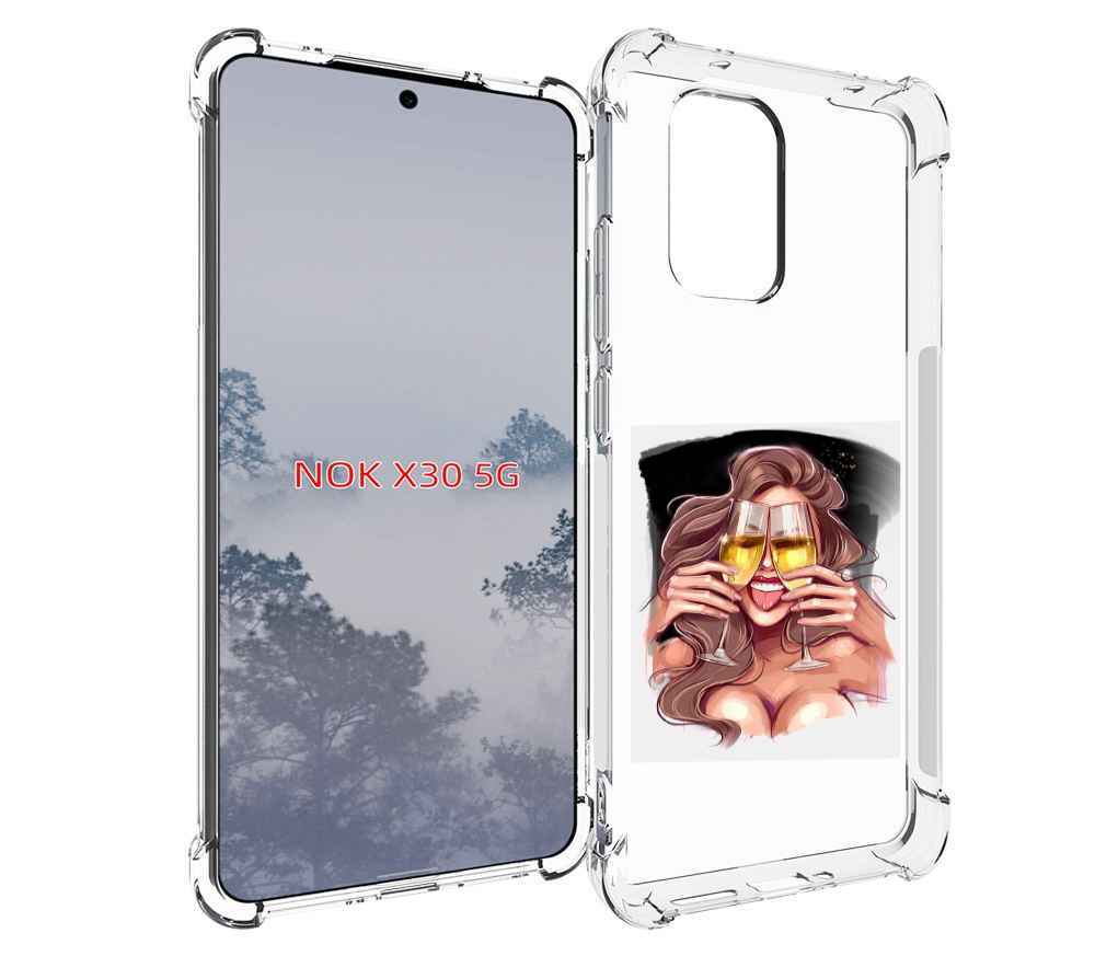 

Чехол MyPads любительница-шампанского-модель женский для Nokia X30 5G, Tocco